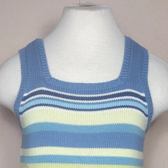 Square Neck Striped Sleeveless Sweater - Picture 3 of 13